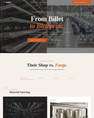 Forge - Precision Aluminum Fabrication Landing Page Template