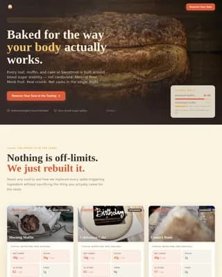 Sweetroot — Diabetic-Friendly Bakery Landing Page Template