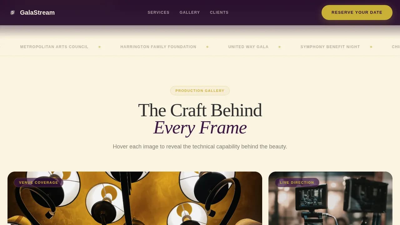 Charity Gala Event Booking Website Template