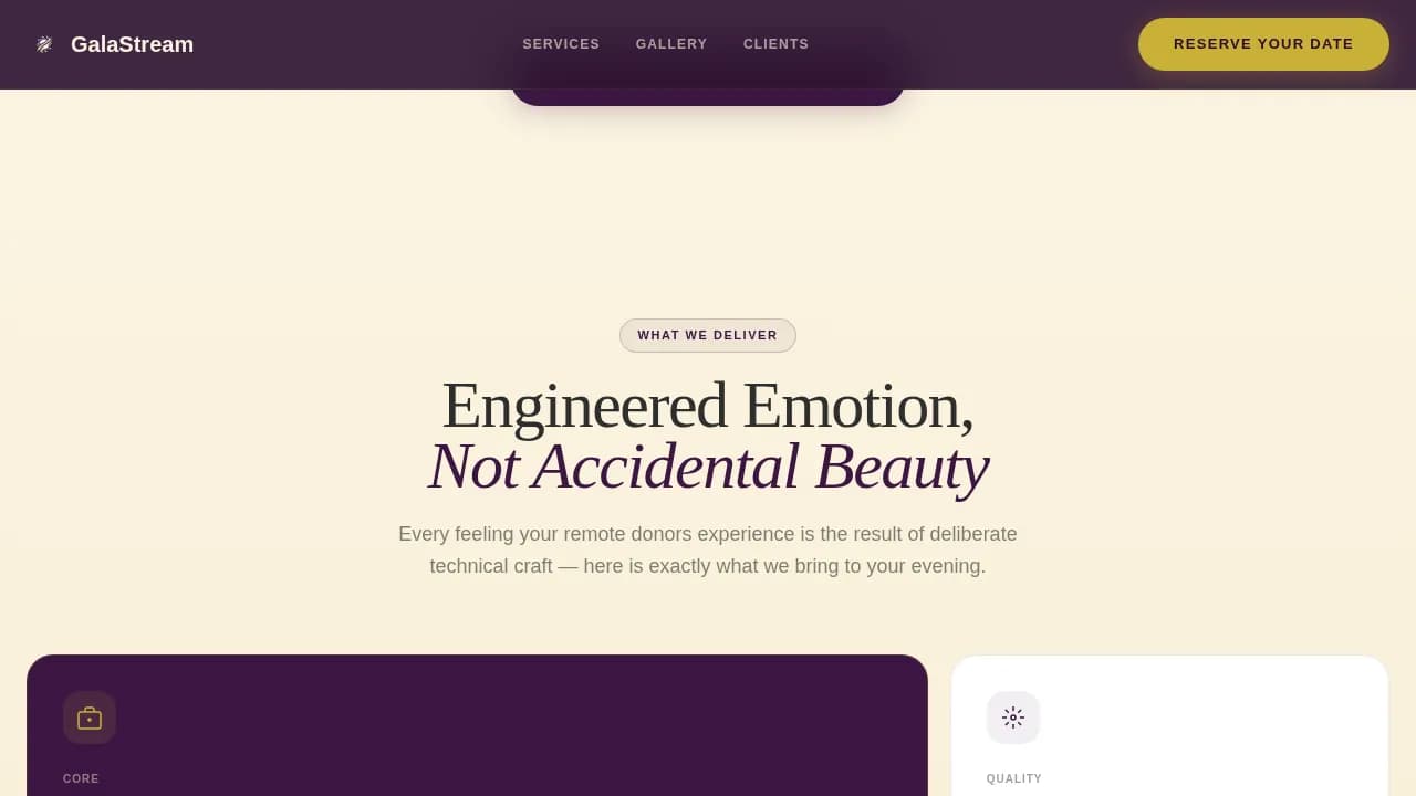 Charity Gala Event Booking Website Template