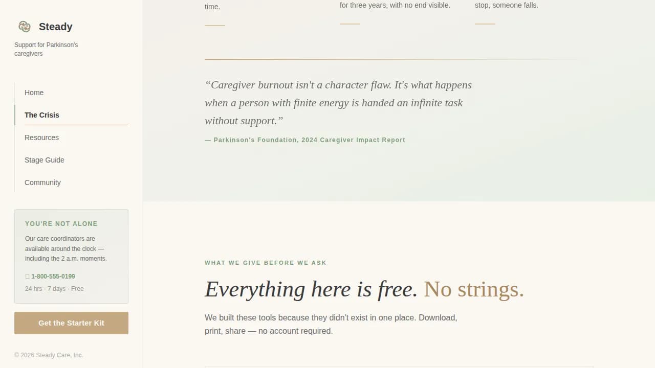 Parkinson's Disease Care Professional Website Template