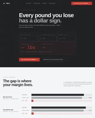 Meat Processing Vertical SaaS Cost Calculator Website Template