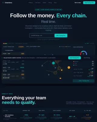 Compliance - On Chain Wallet Tracing Analytics Landing Page Template