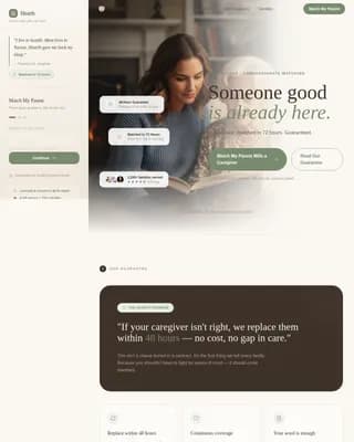 Hearth - Compassionate Live-in Senior Care Landing Page Template