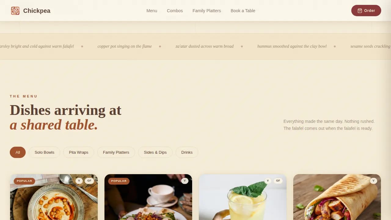 Middle Eastern Cuisine & Dining Advanced Professional Website Template