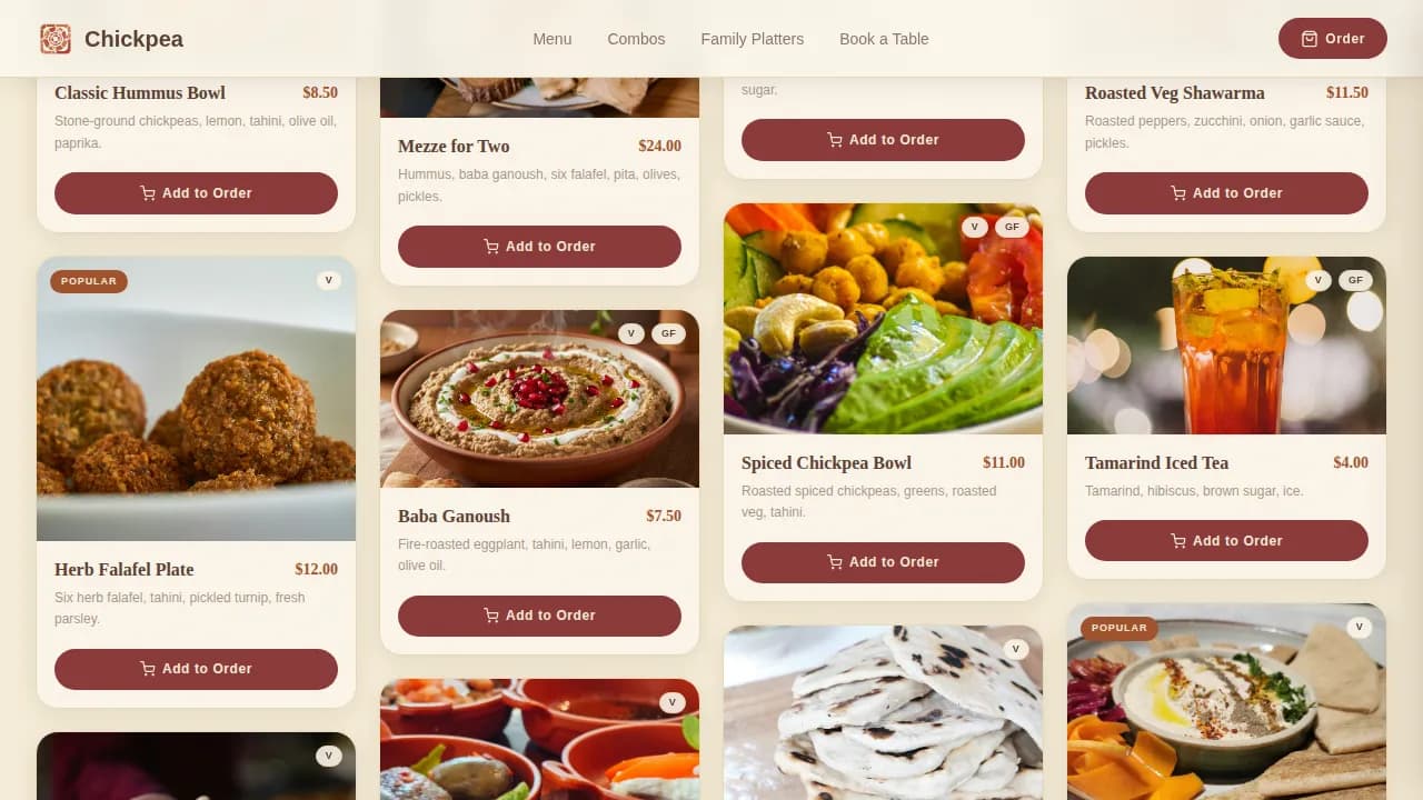Middle Eastern Cuisine & Dining Advanced Professional Website Template