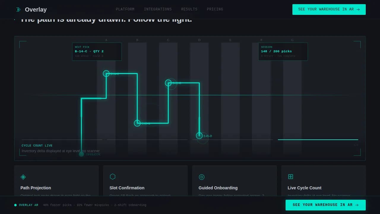 Overlay - AR-Enhanced Warehouse Management Landing Page Template