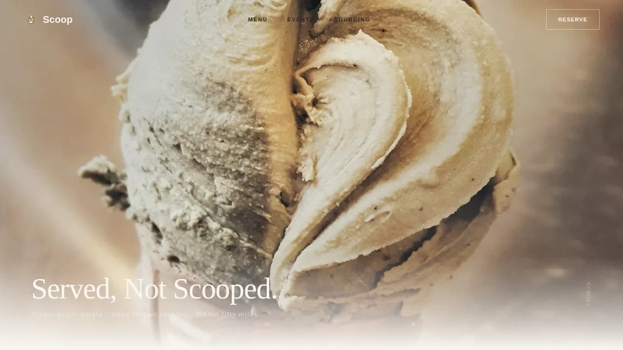 Scoop — Premium Gelato Truck Landing Page Template