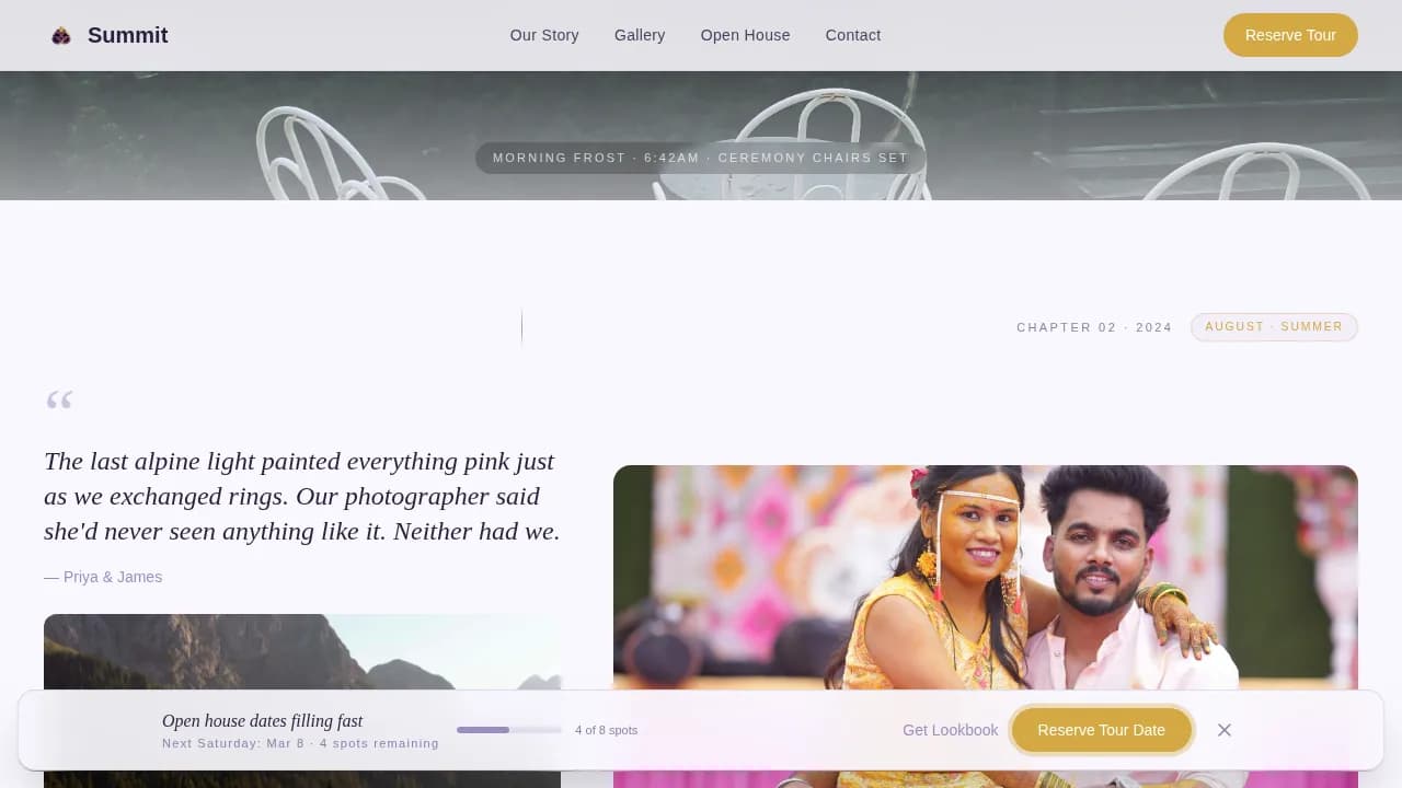 Wedding Venue Booking Website Template