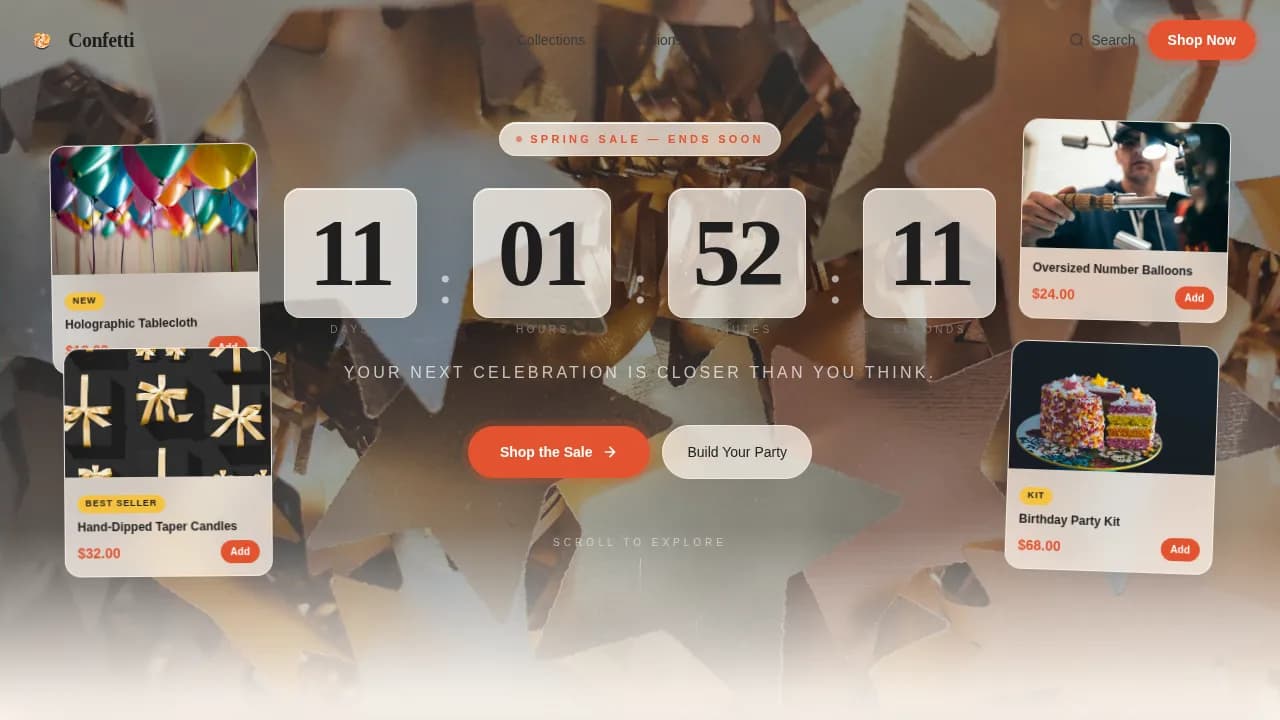 Party Supplies & Decorations Store Blog Website Template