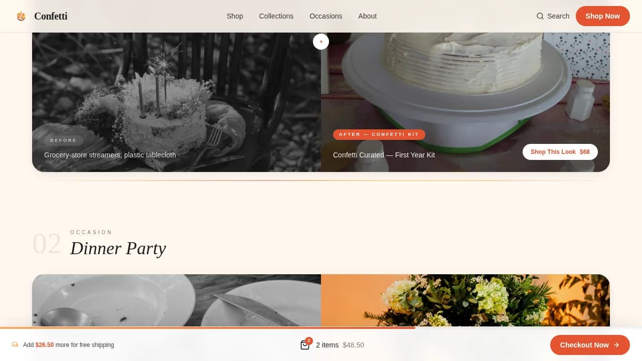 Party Supplies & Decorations Store Blog Website Template