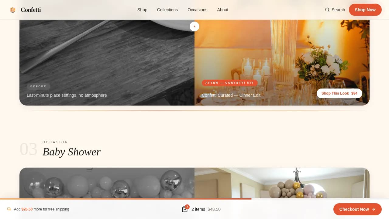 Party Supplies & Decorations Store Blog Website Template