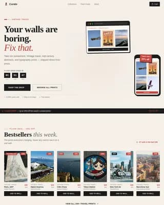 Wall Art & Prints Store Professional Website Template