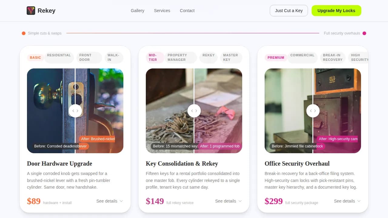 Local Brick & Mortar Business Pricing Website Template