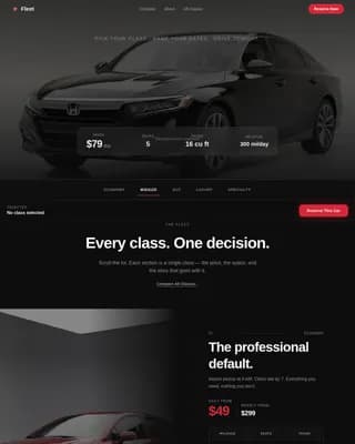Car Rental & Leasing Booking Website Template
