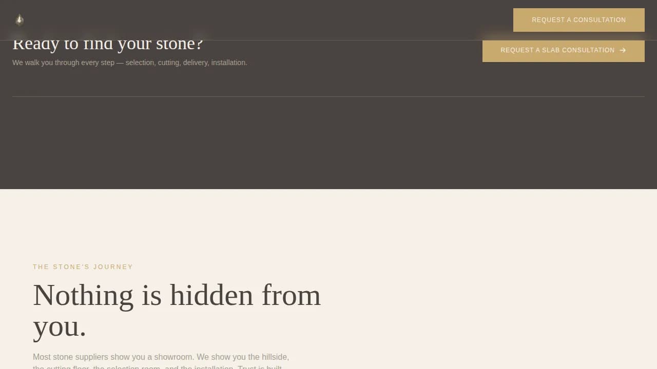 Quarry — Premium Marble Supplier Landing Page Template