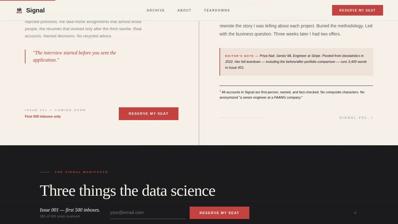 Data Science Newsletter Booking Website Template