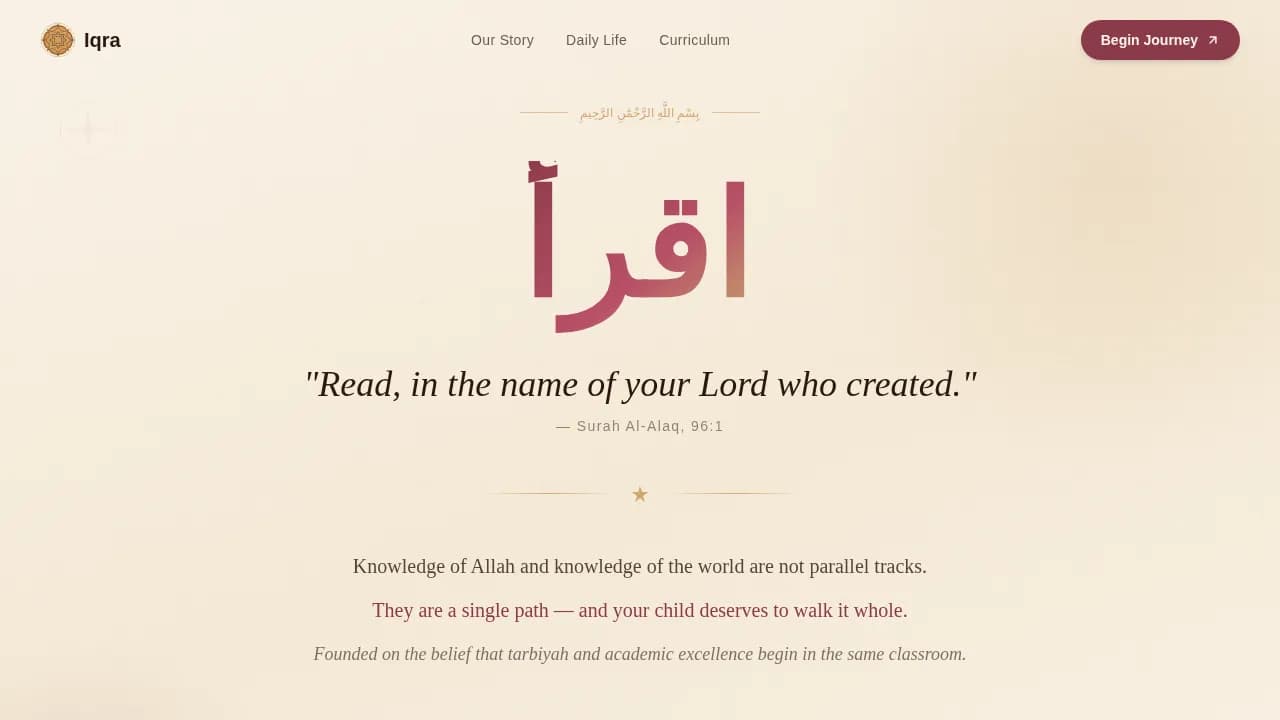 Iqra — Spiritual Islamic Education Landing Page Template