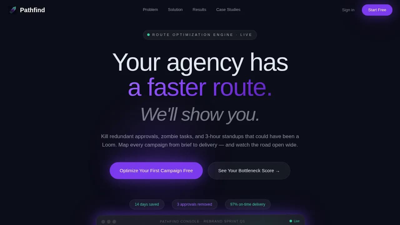 Pathfind — Streamlined Workflow Landing Page Template