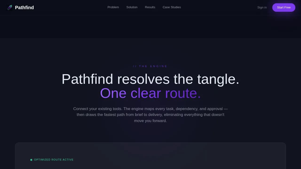 Pathfind — Streamlined Workflow Landing Page Template