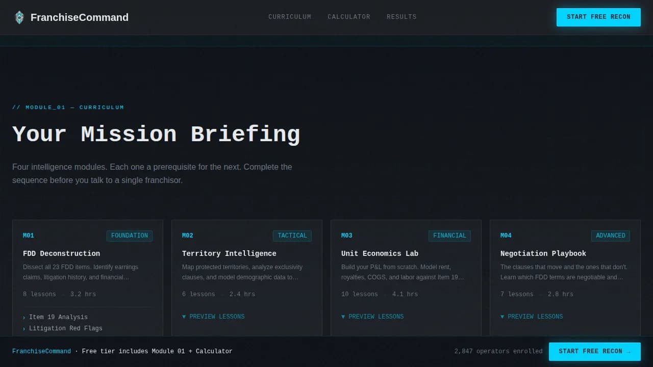 Reign — Premium Franchise Development Landing Page Template