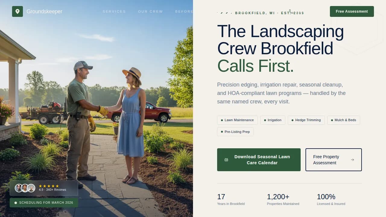 Groundskeeper — Advanced Landscape Authority Landing Page Template