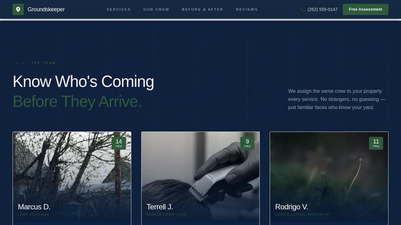Groundskeeper — Advanced Landscape Authority Landing Page Template