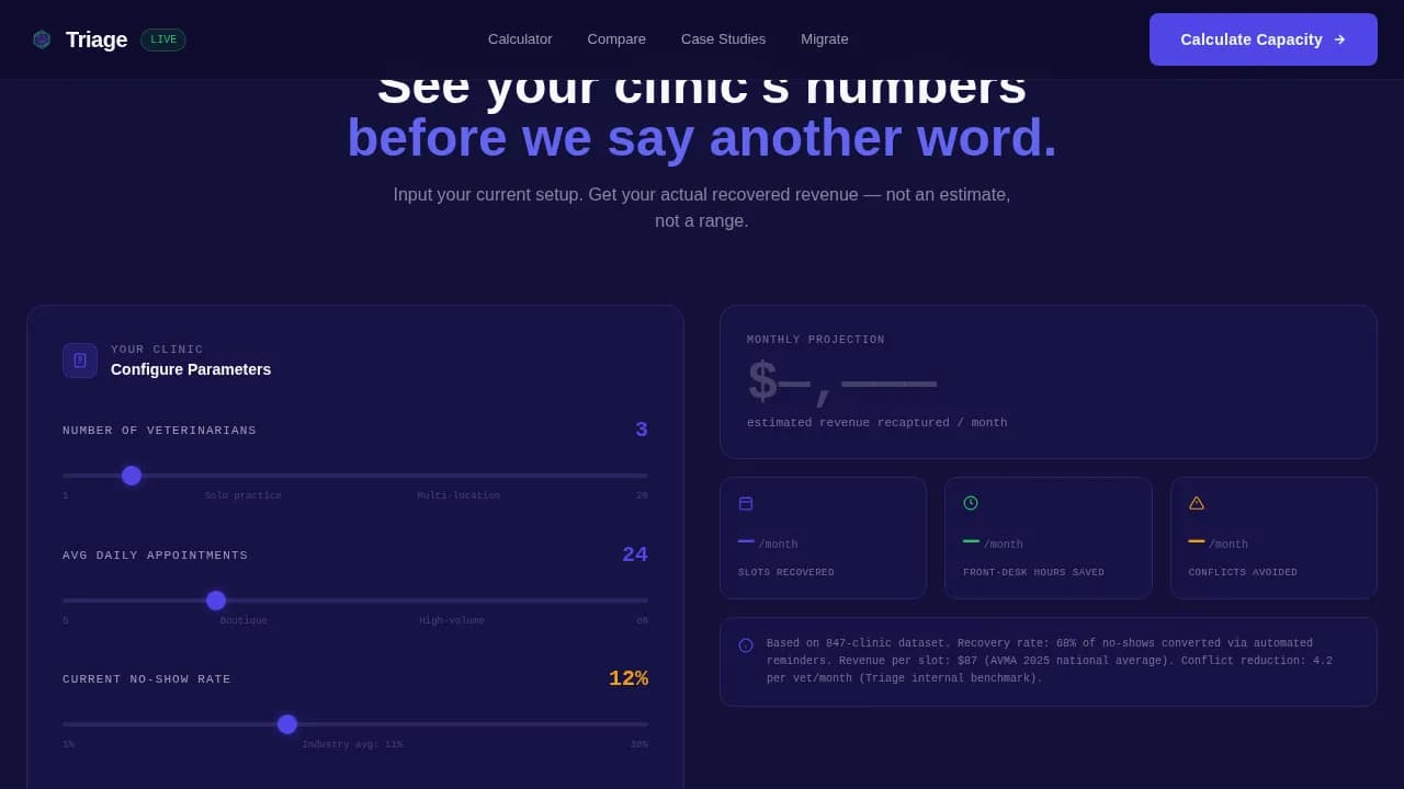 Triage — Intelligent Veterinary Booking Landing Page Template