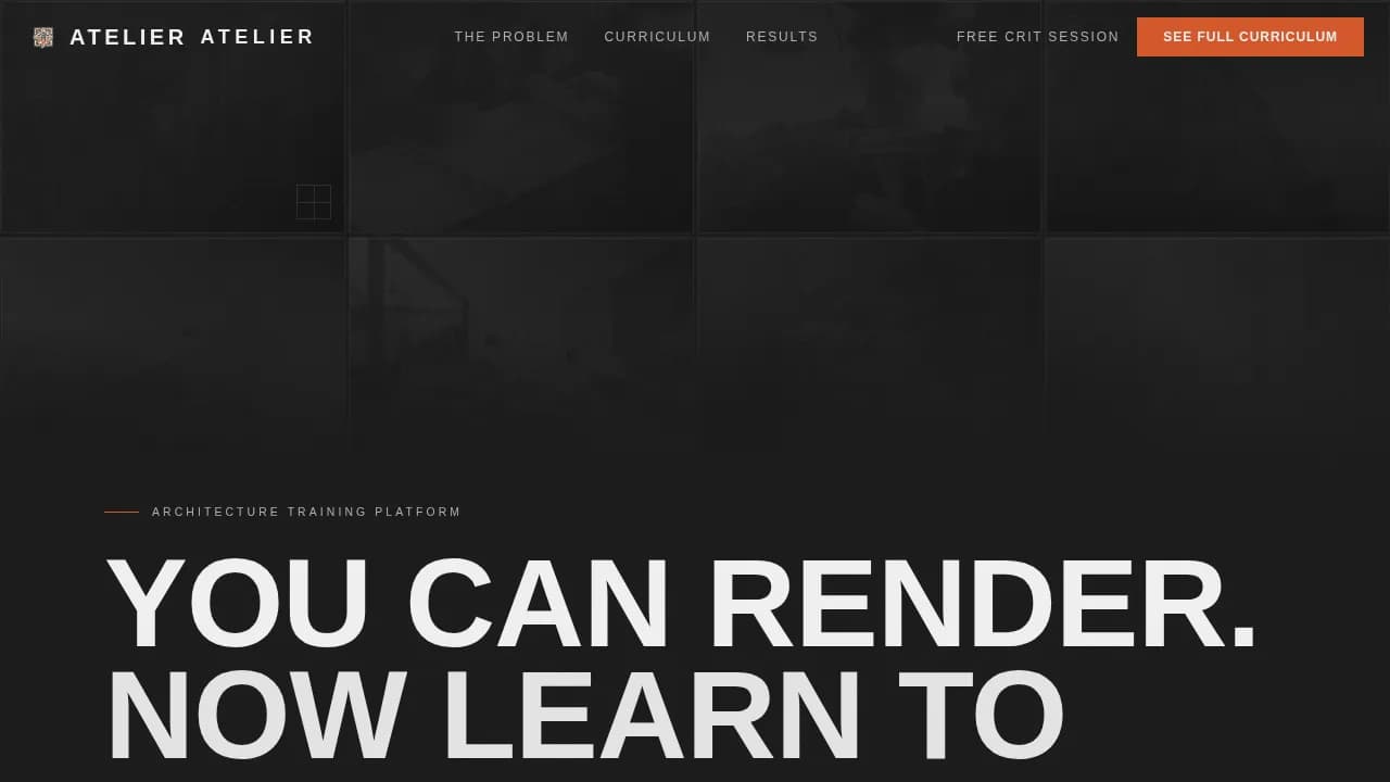 Atelier — Bold Architecture Course Landing Page Template
