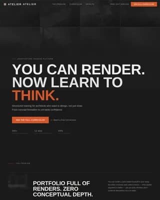 Atelier — Bold Architecture Course Landing Page Template