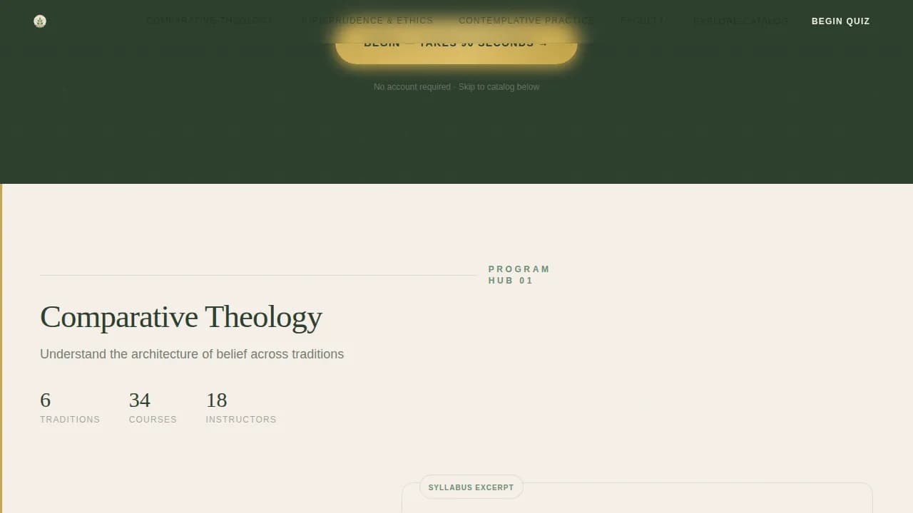 Religious & Theological Education Education Website Template