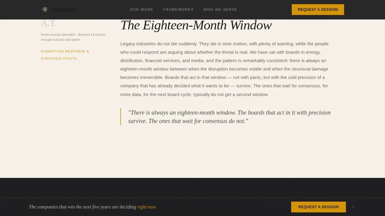 Consulting & Advisory Blog Website Template