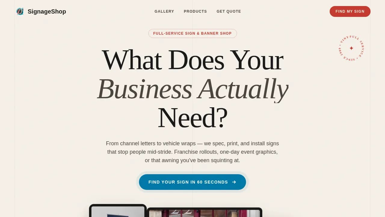 Local Brick & Mortar Business Professional Website Template