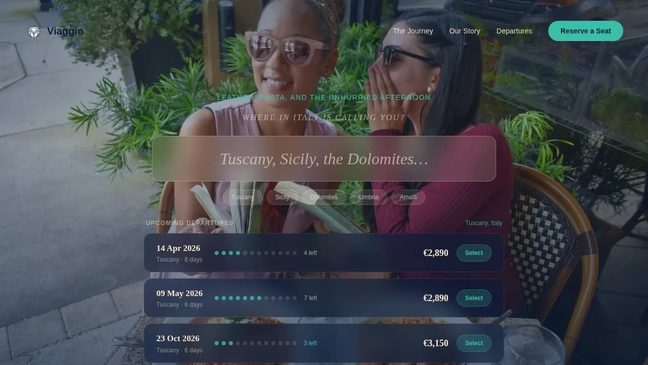 Viaggio — Premium Italy Tour Landing Page Template