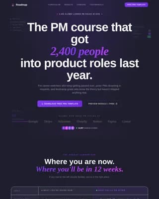Roadmap — Agile Product Management Landing Page Template