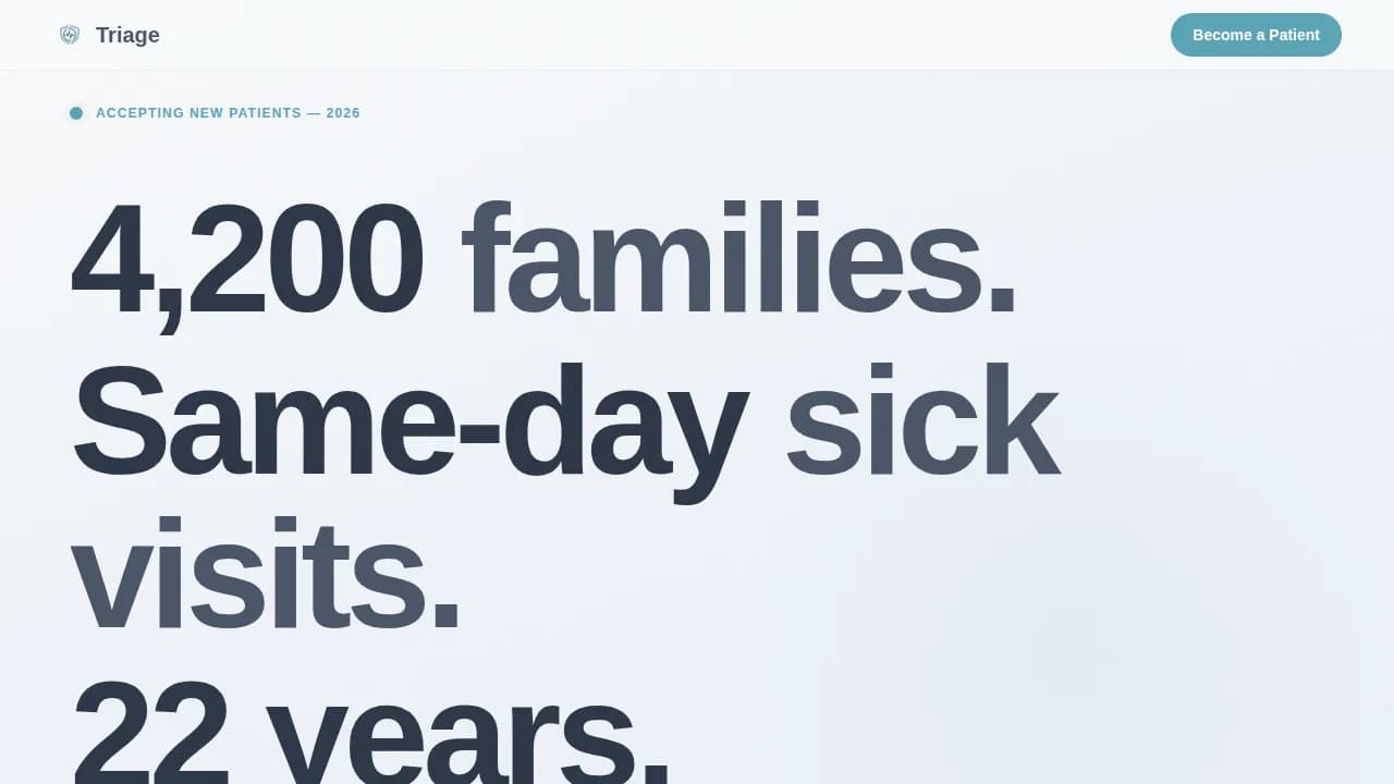 Triage — Trusted Family Medicine Landing Page Template