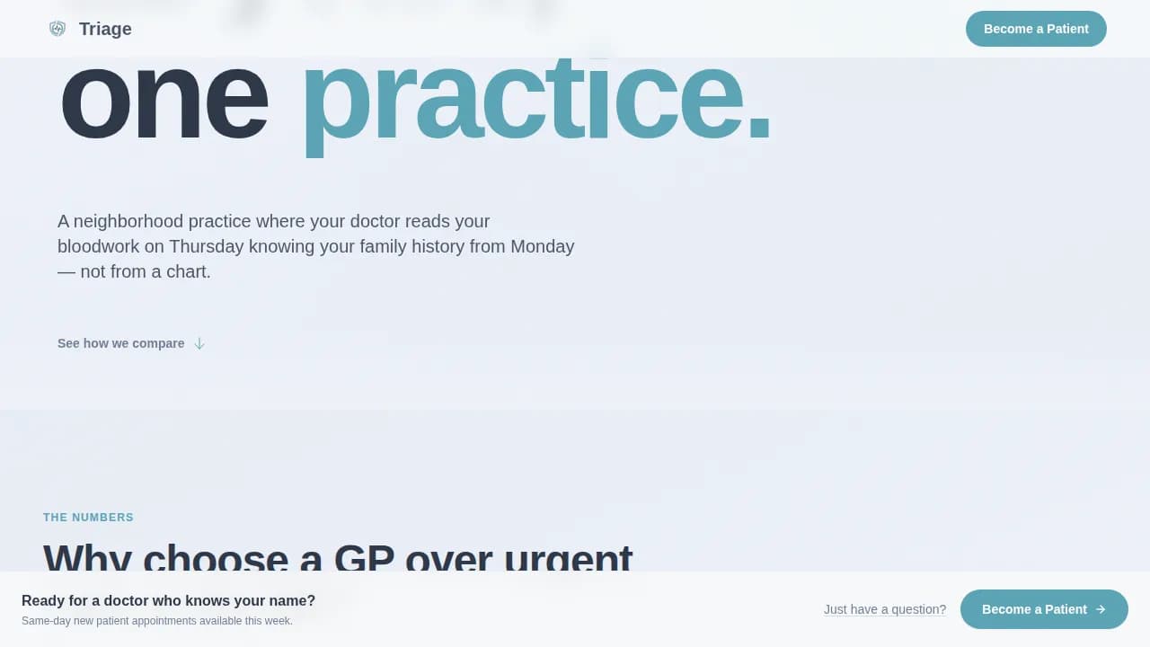 Triage — Trusted Family Medicine Landing Page Template