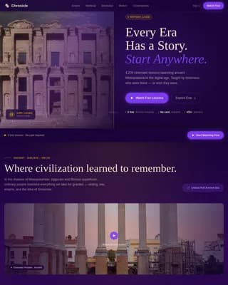 Chronicle — Cinematic History Lesson Landing Page Template