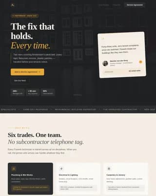 Fixwerk — Reliable B2B Maintenance Landing Page Template