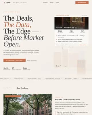 Digest - The Daily Edge Real Estate Investing Newsletter Landing Page Template