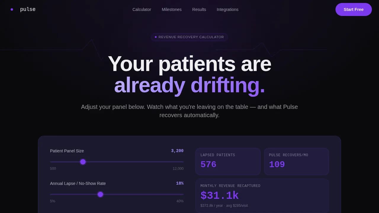 Pulse — Intelligent Retention Marketing Landing Page Template