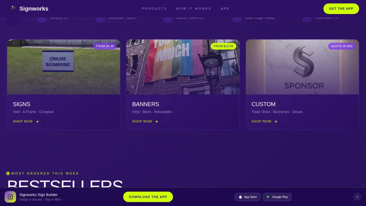 Emblem — Dynamic Signage Craftsperson Landing Page Template
