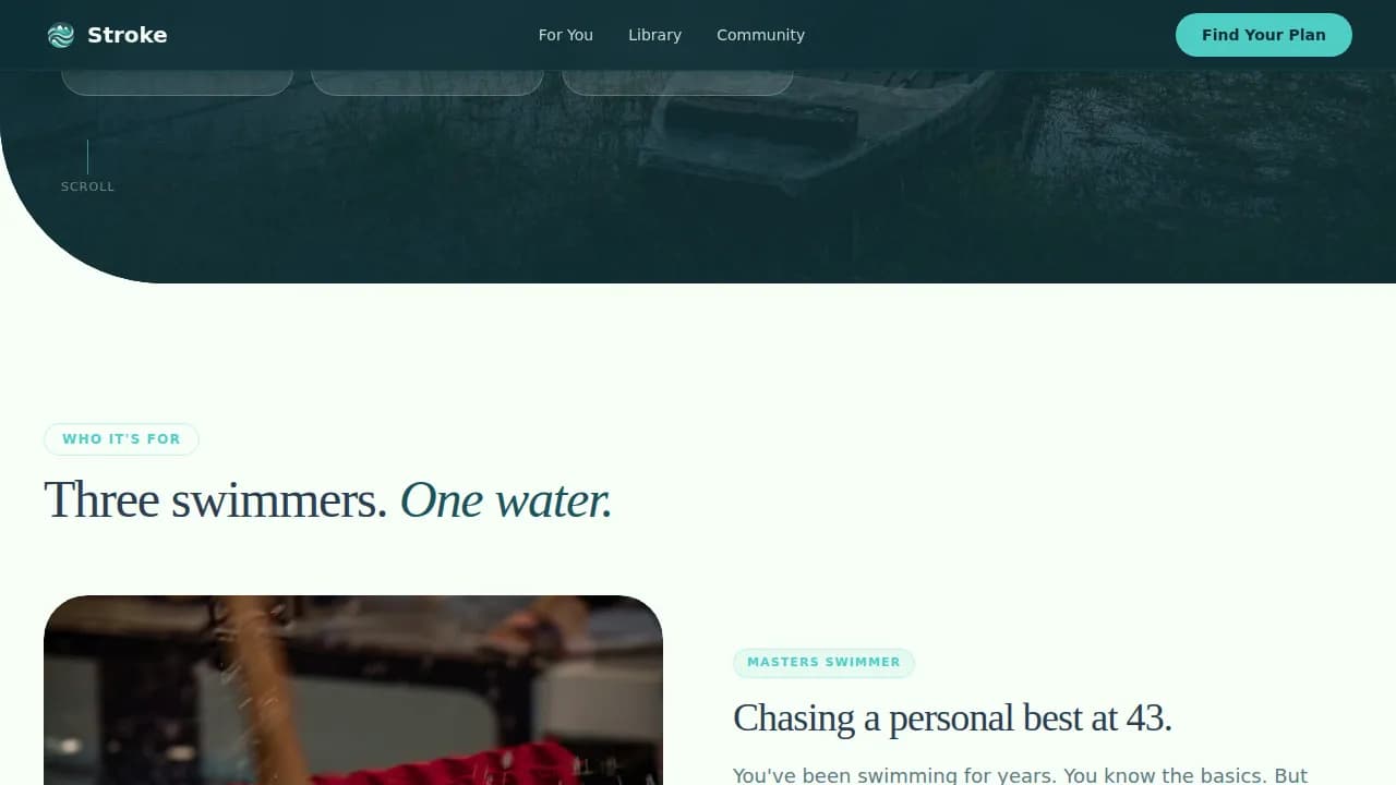 Stroke — Premier Aquatics Coaching Landing Page Template