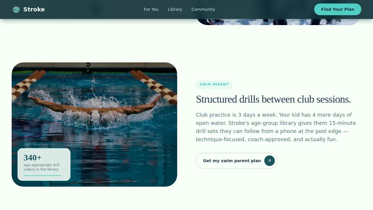 Stroke — Premier Aquatics Coaching Landing Page Template