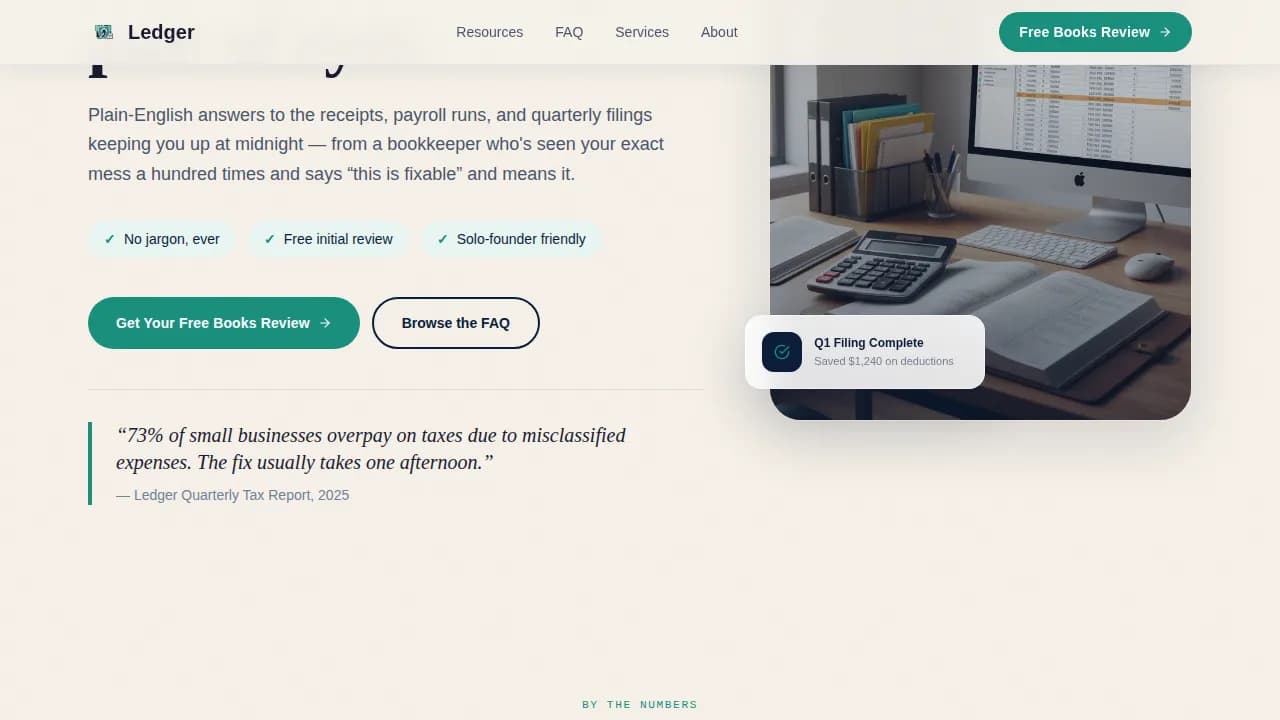 Ledger — Revenue-Driven Accountant Hub Landing Page Template