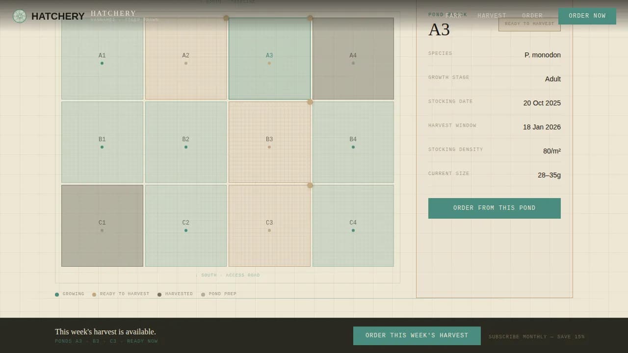 Hatchery — Sustainable Aquaculture Landing Page Template