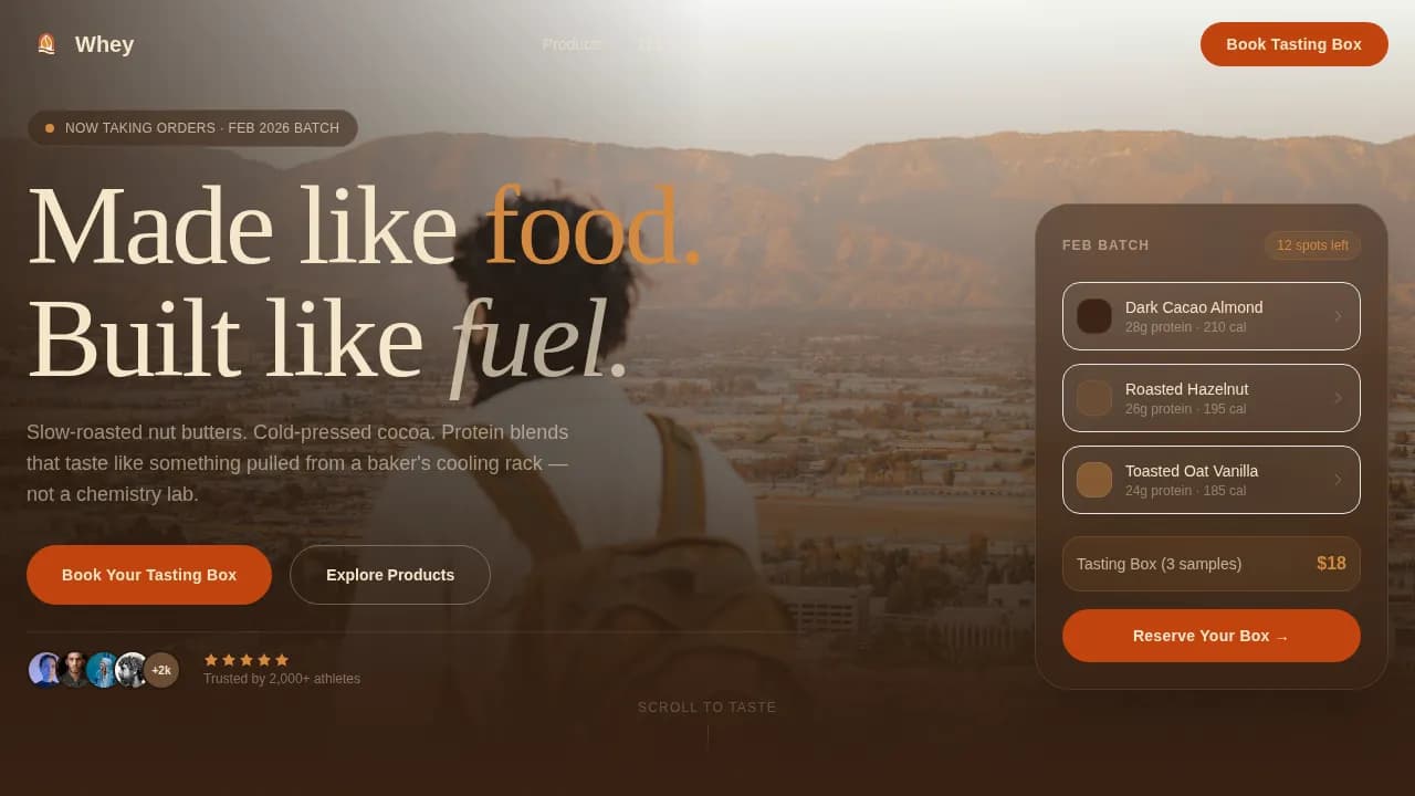 High-Protein Food & Dining Booking Website Template