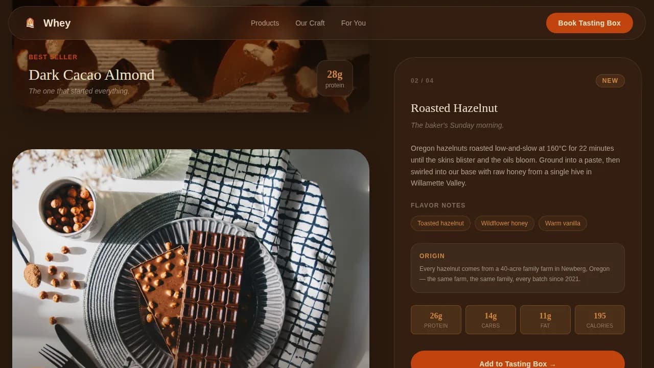 High-Protein Food & Dining Booking Website Template