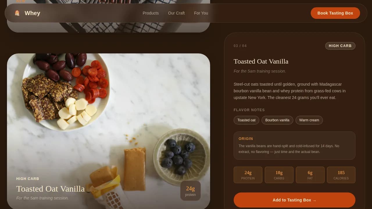 High-Protein Food & Dining Booking Website Template