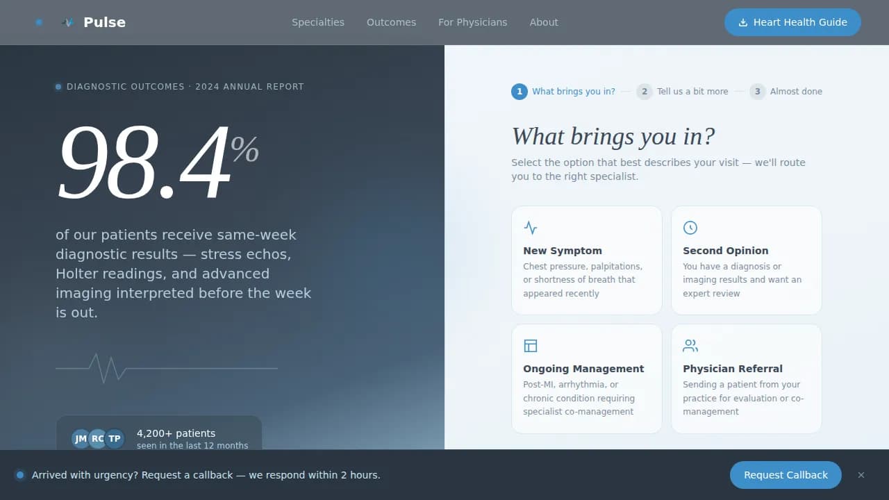 Pulse — Evidence-Based Cardiology Landing Page Template